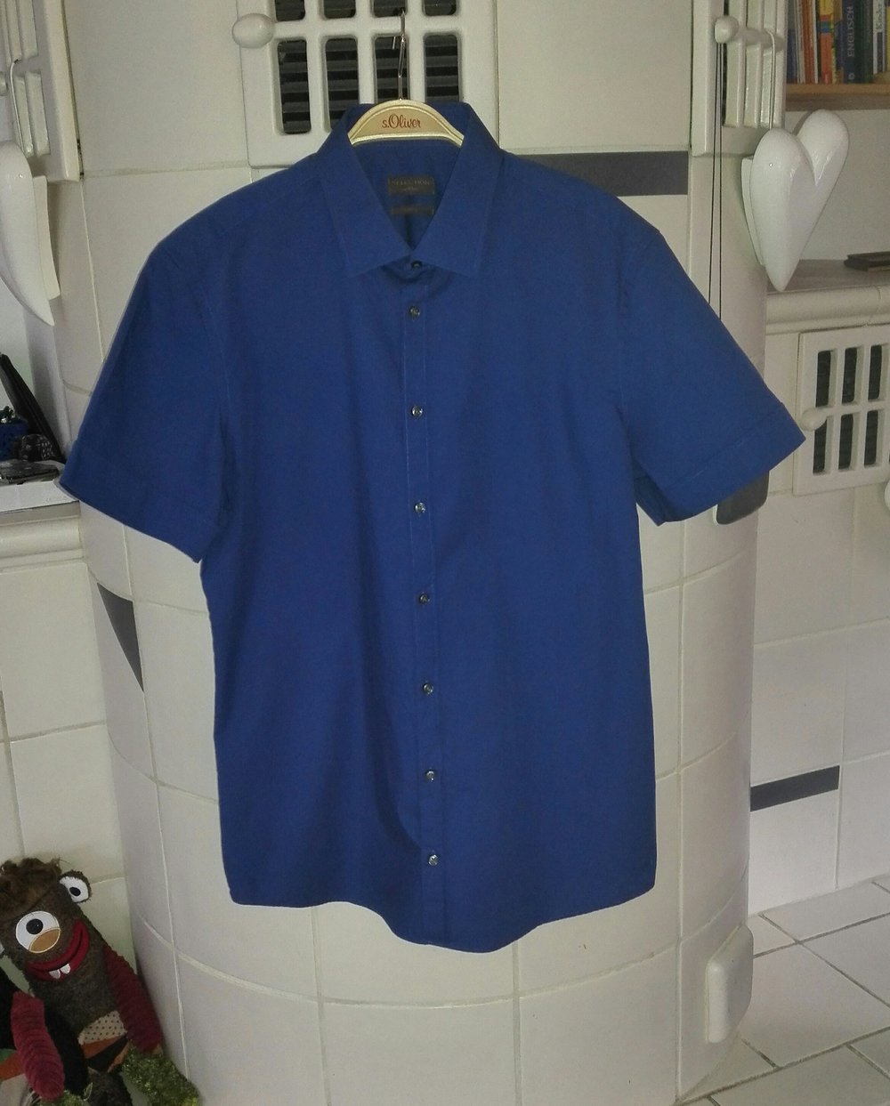 Hemd für Herren mit kurzen Ärmeln, blau, Größe 41