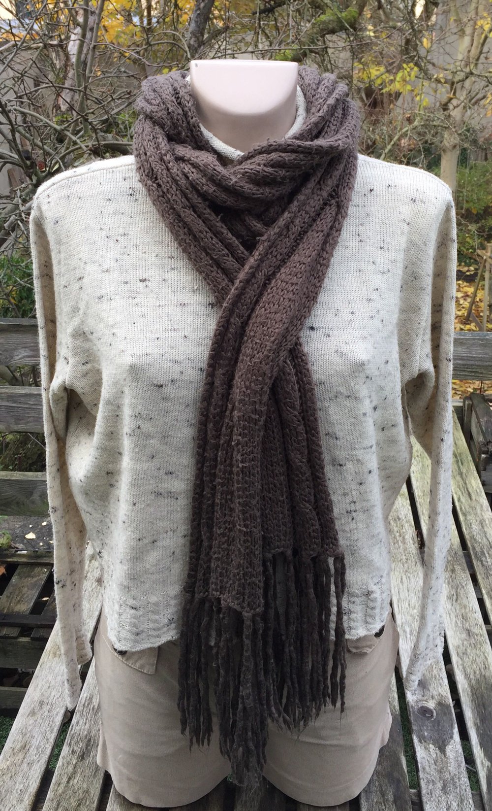 H&M langer Strickschal SCHAL braun 