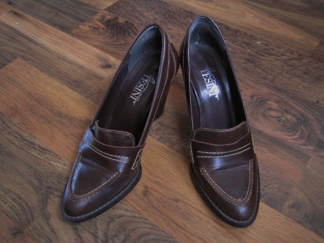 Leder Echtleder Pumps braun