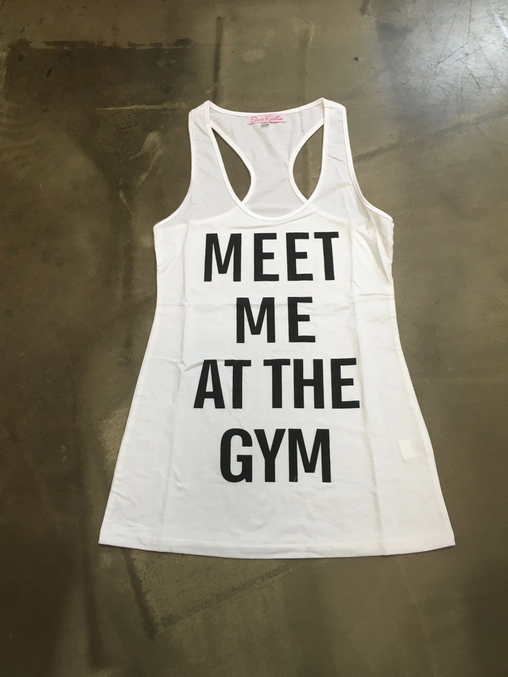 Sara Kristin - Bodybuilding Top - Tanktop Fitness Sport Top T-Shirt blogger weiß schwarz