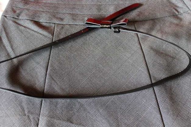  knielanger grau karierter Rock