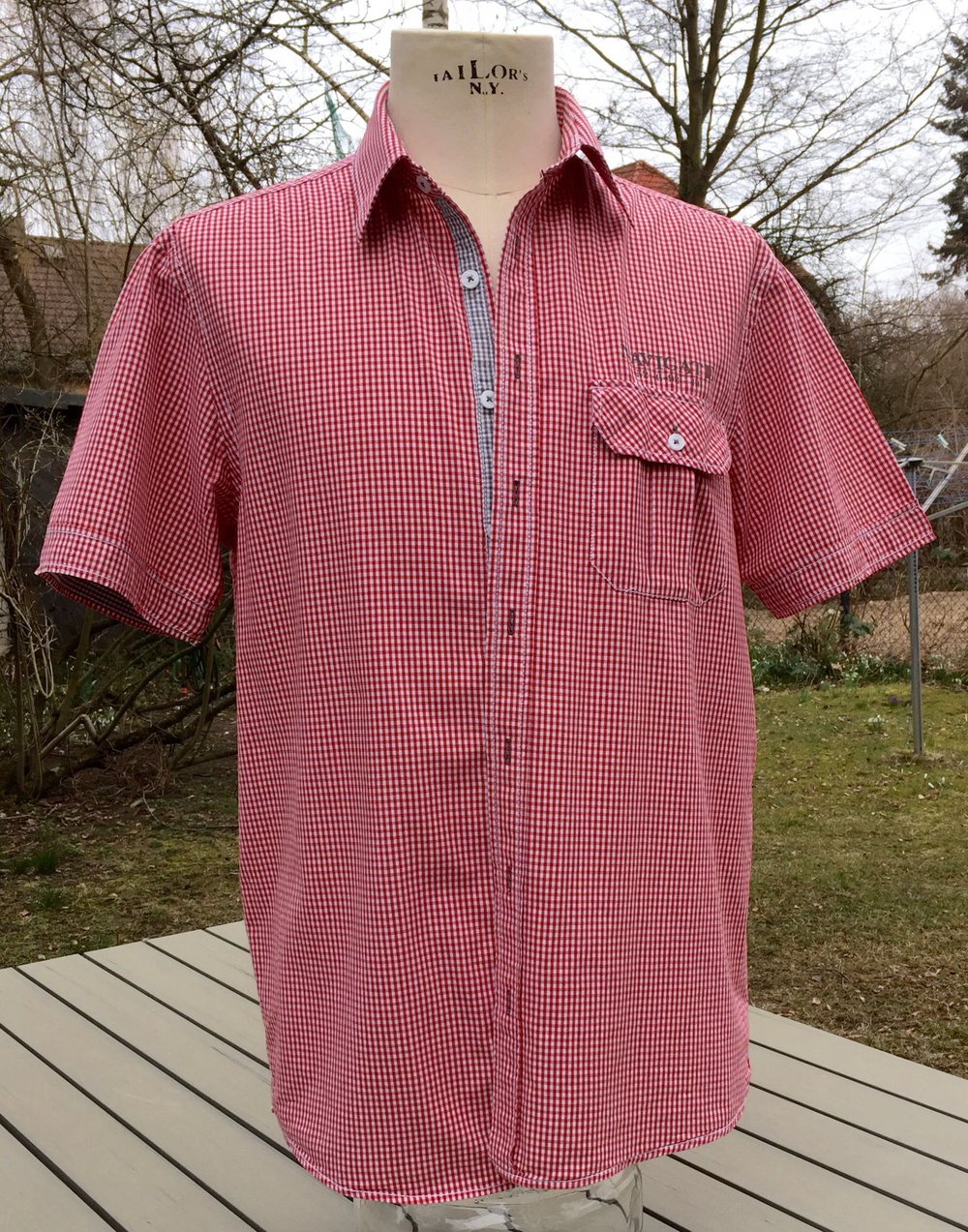 NEU: KAROHEMD Hemd Vichy rot/weiß OKTOBERFEST  Gr. M (39/40)