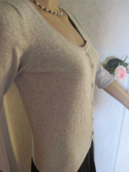 NEU Dreiviertel Arm Fein Strickjacke Cardigan oder Pullover 
