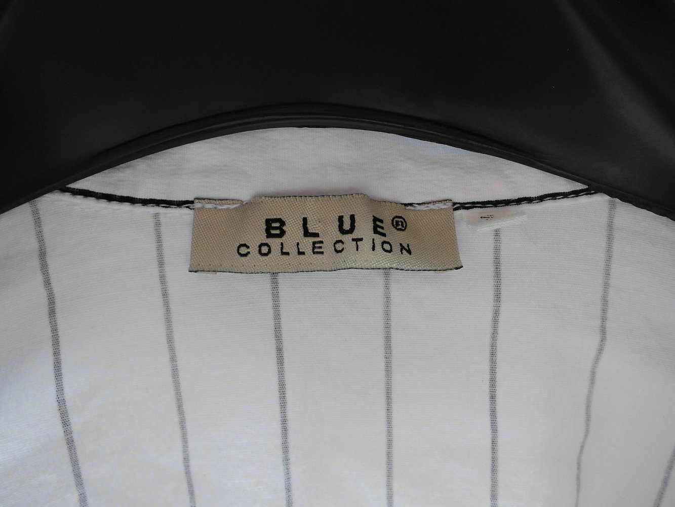 Weiße Nadelstreifenbluse Gr. 34