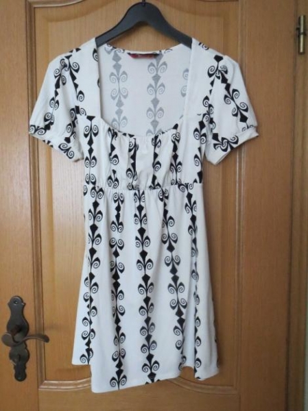 Kleid, Tunika, Gr.36/38, schwarz-weiß, neu