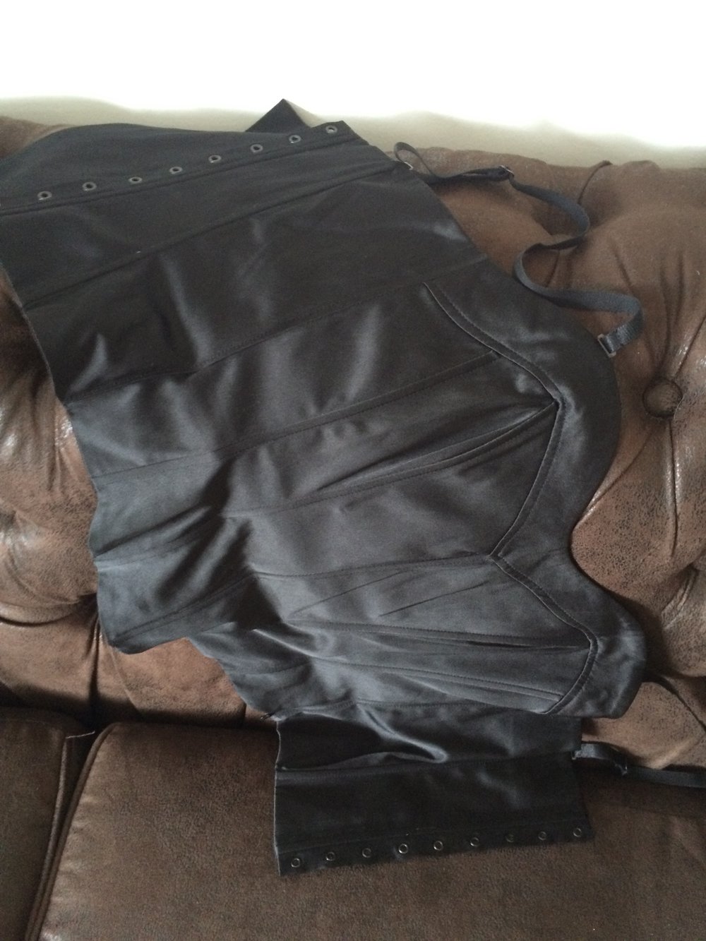 Corsett Corsage schwarz glänzend