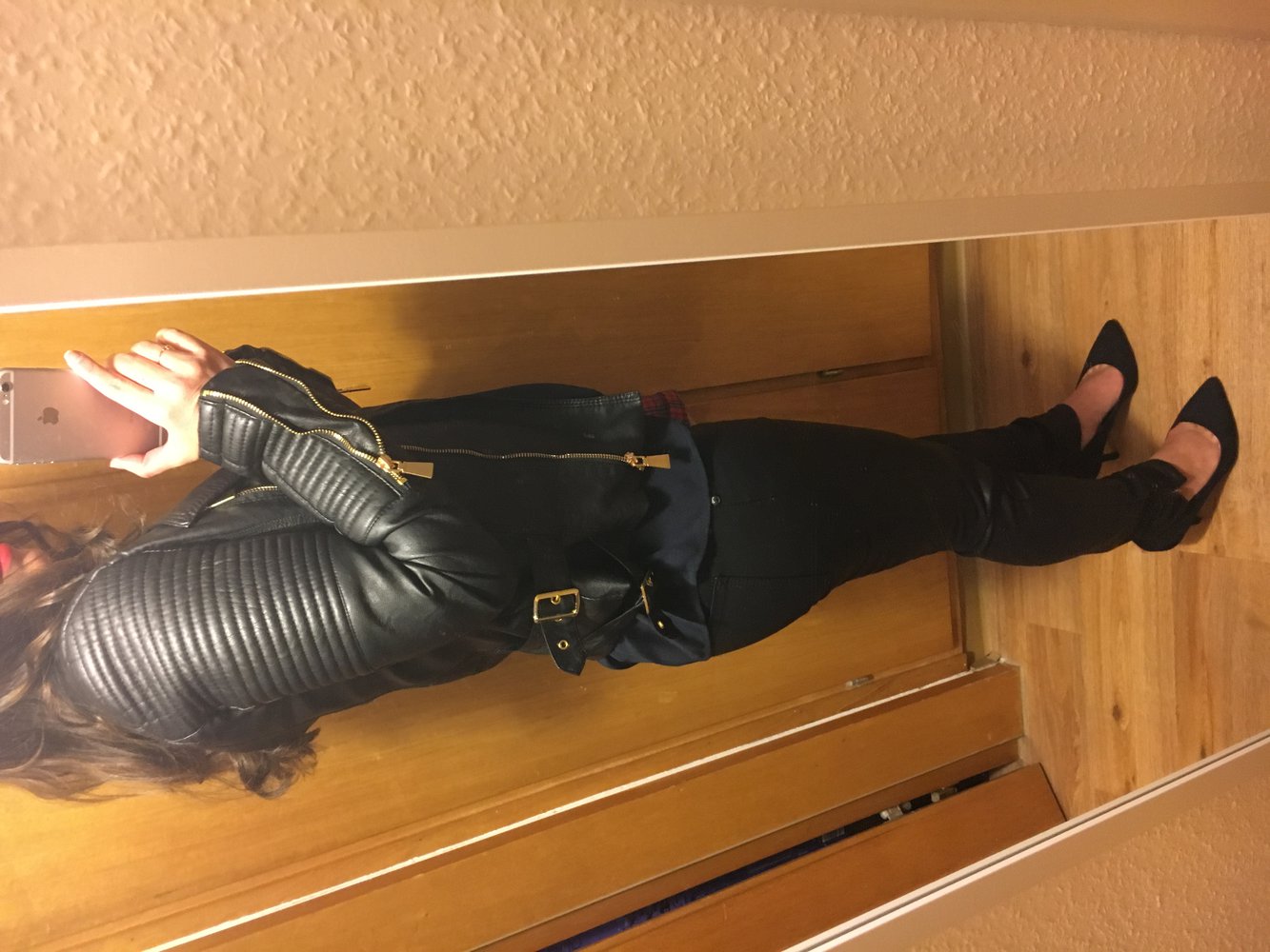 Biker Imitat Leder Jacke 