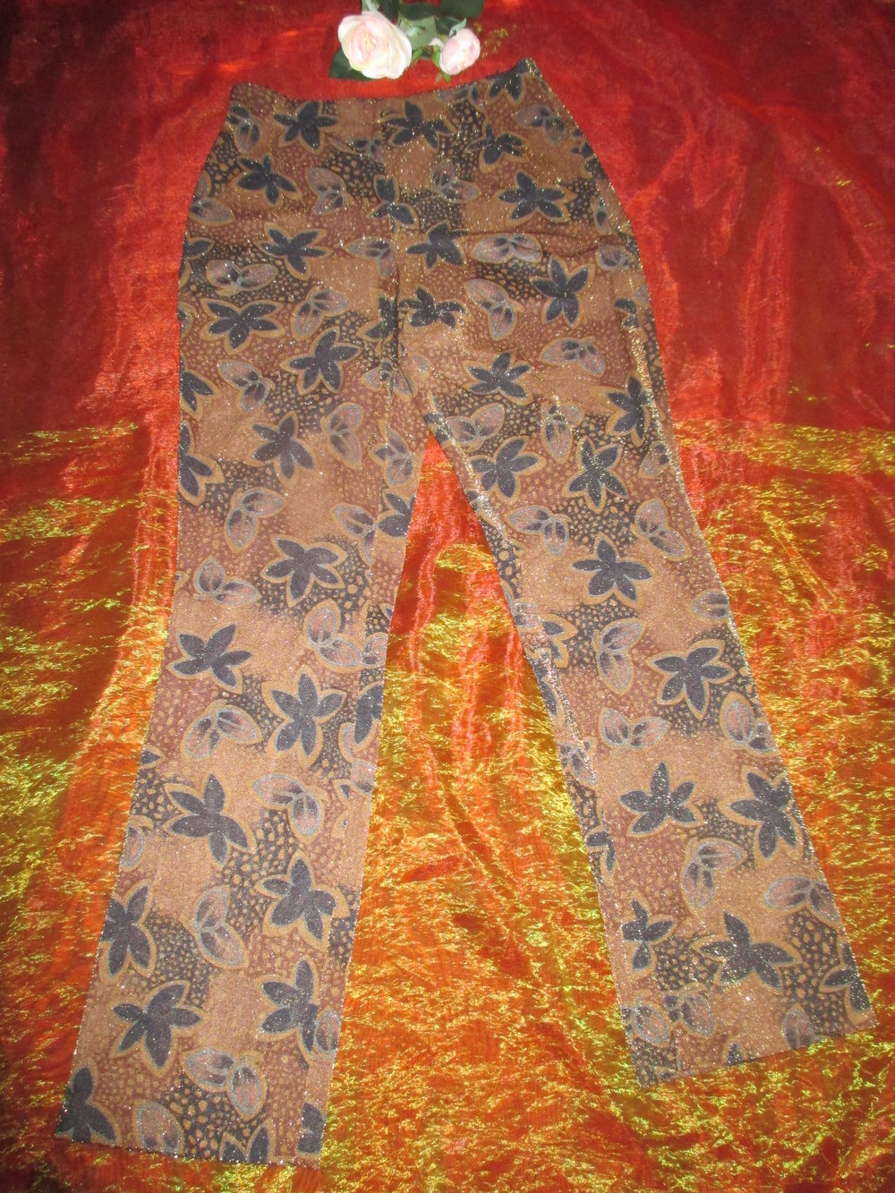 NEU * Abend * Ausgeh * Lurex Gold * Glitzer * Marlene- Style * Strech * Hose 