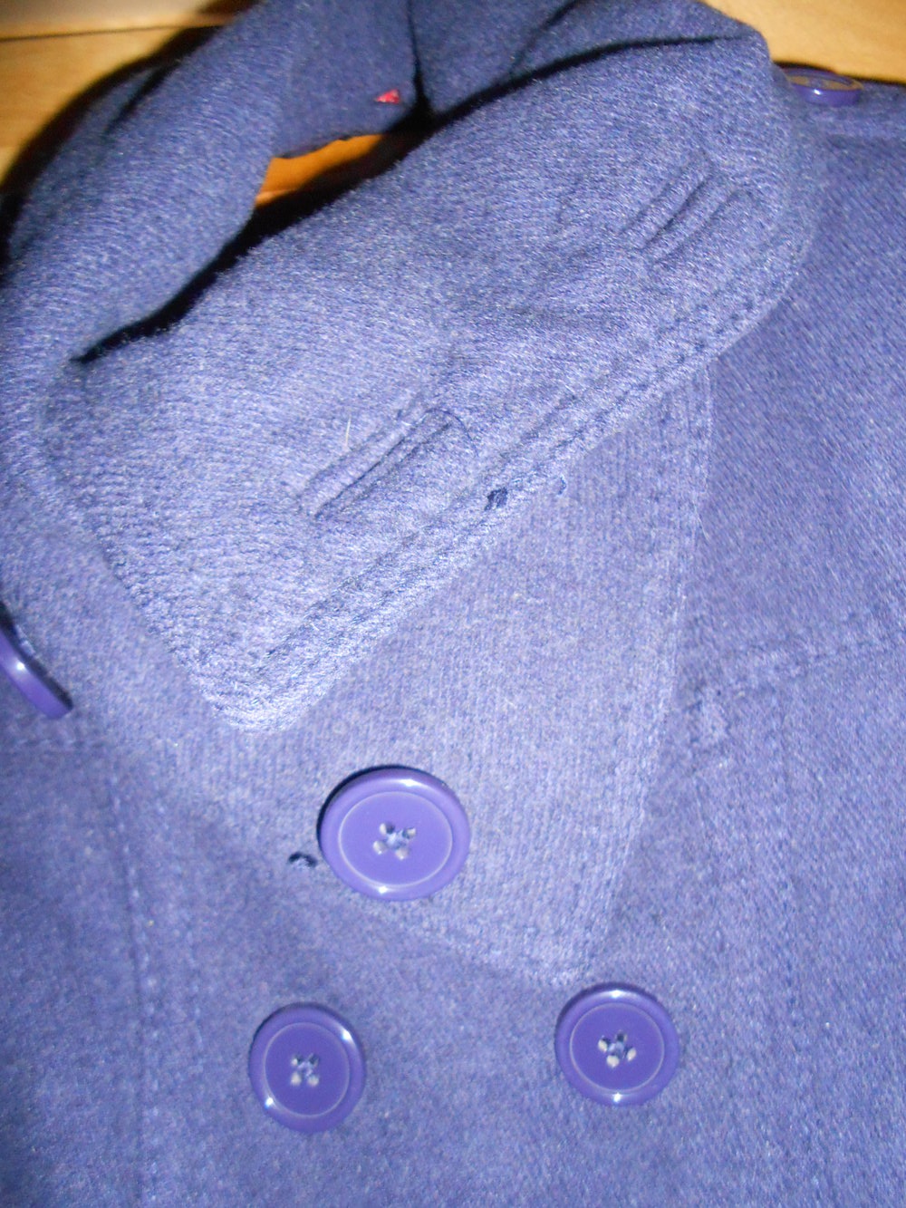 lila Mantel Wolle h&M 36