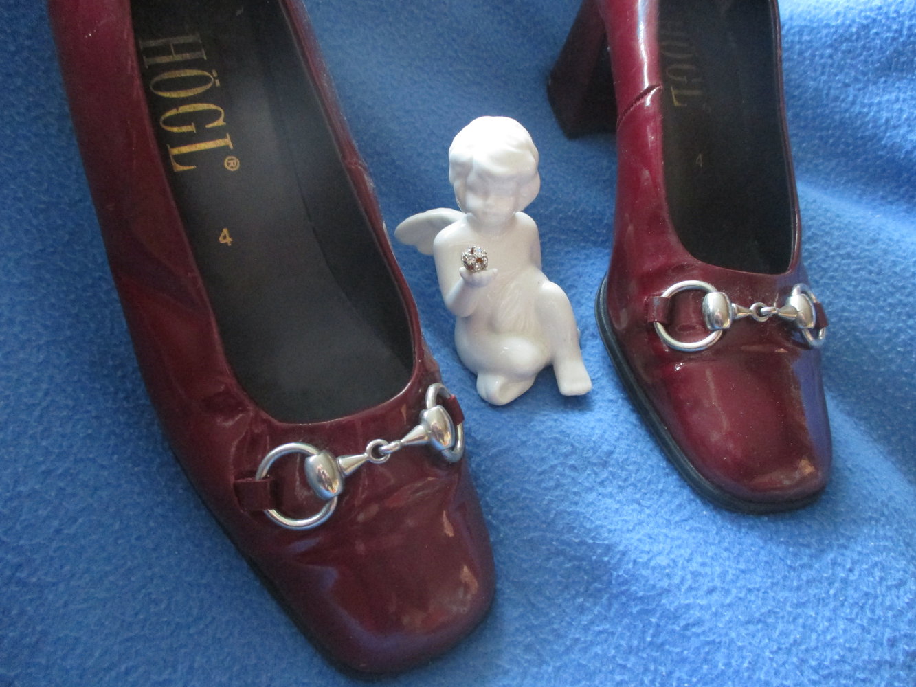 Edle Echt Lack Leder Silber Spangen Schuhe Pumps 