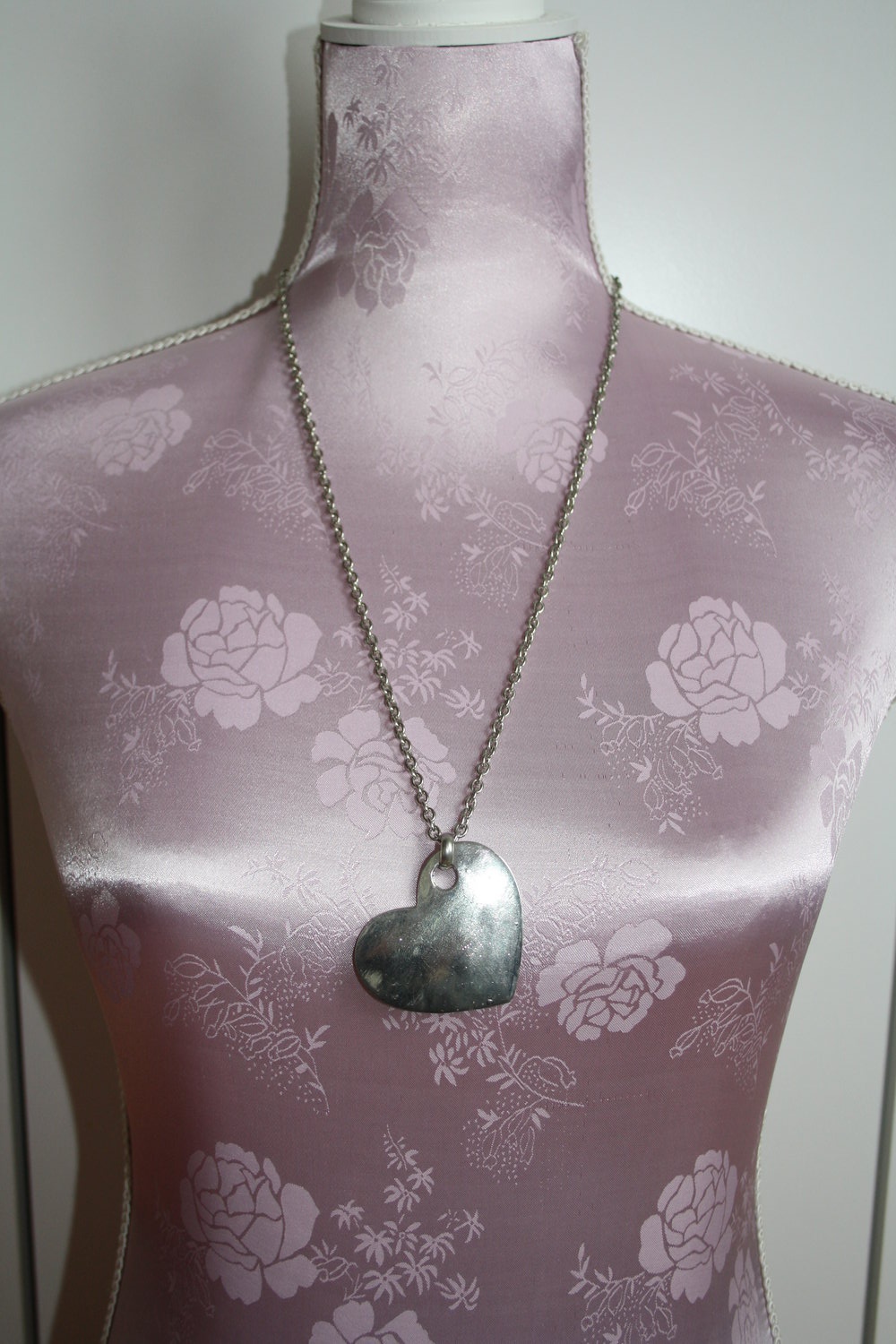 * Kette silber lang Herz Anhänger