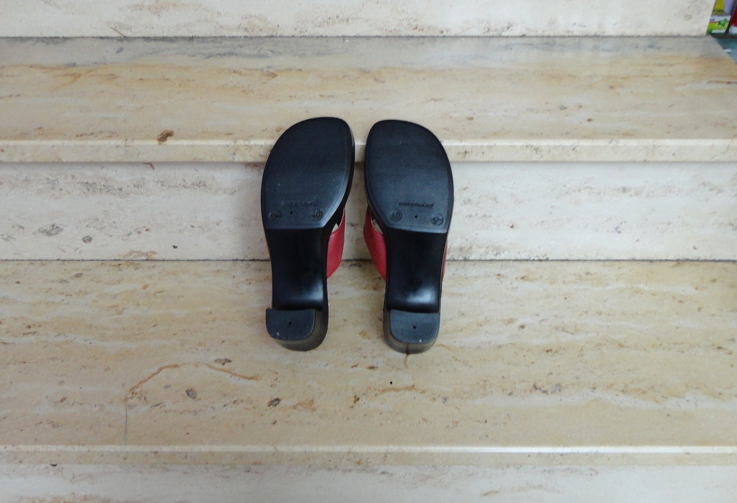 Sandalen Absatz Sommer rot schwarz
