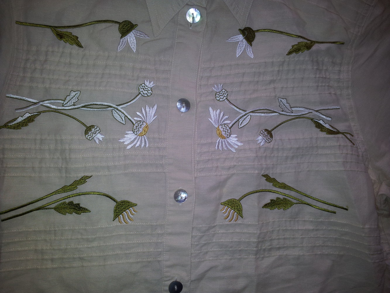  Bluse Peter Hahn creme-beige Größe 40 Blume