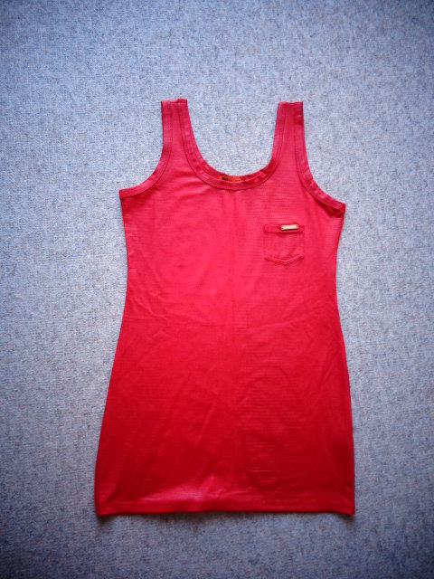 #Top Longtop ca. Gr. XS/S bzw. ca. Gr. 34/36, rot, Lederoptik