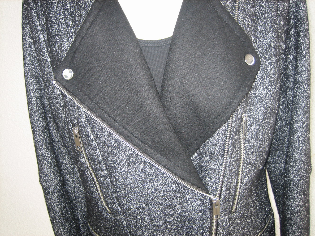 Megacoole Boucle-Jacke im Biker-Style Gr. 42, starkes Teil - nagelneu!