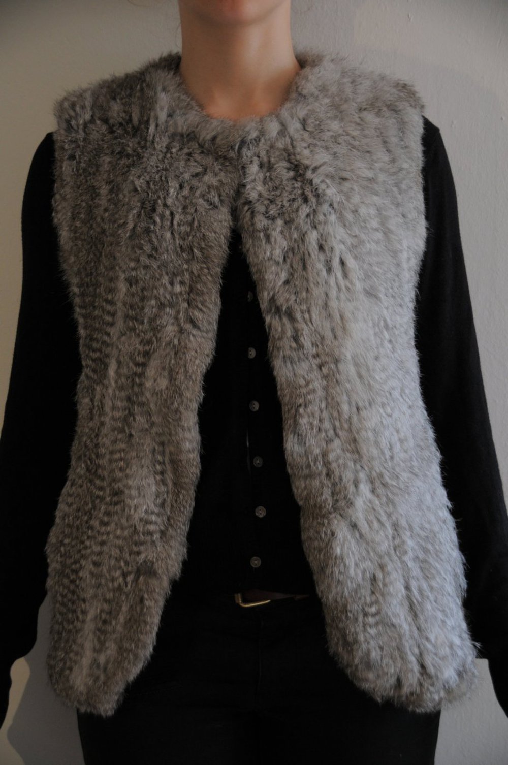 Graue GC Fontana Weste aus Tibet Lammfell