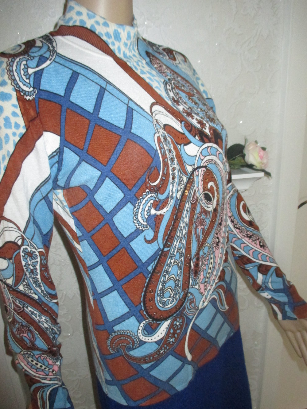 NEUw * Edel * Perlen * Pailletten * Stickerei * Wolle * Seiden * Feinstrick * Pullover * Paisley 