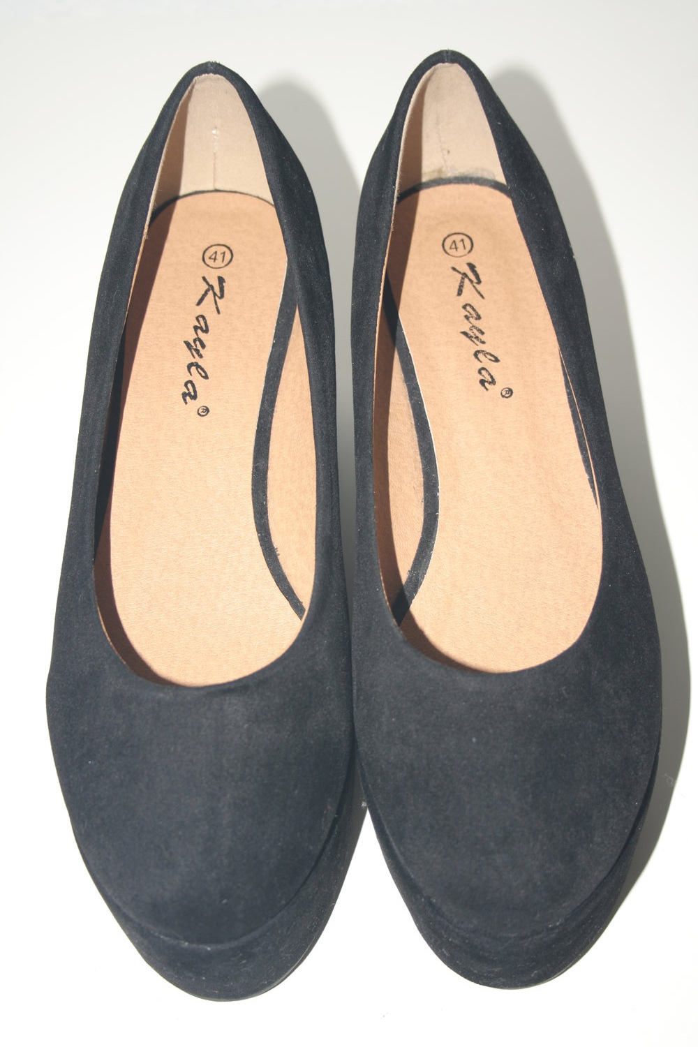 Neue Plateau Ballerinas Flatforms Samt Schwarz 41