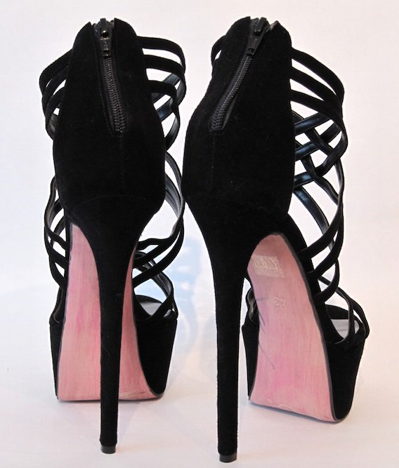 Sexy Plateau Sandalette Highheels Gr. 43 schwarz neu