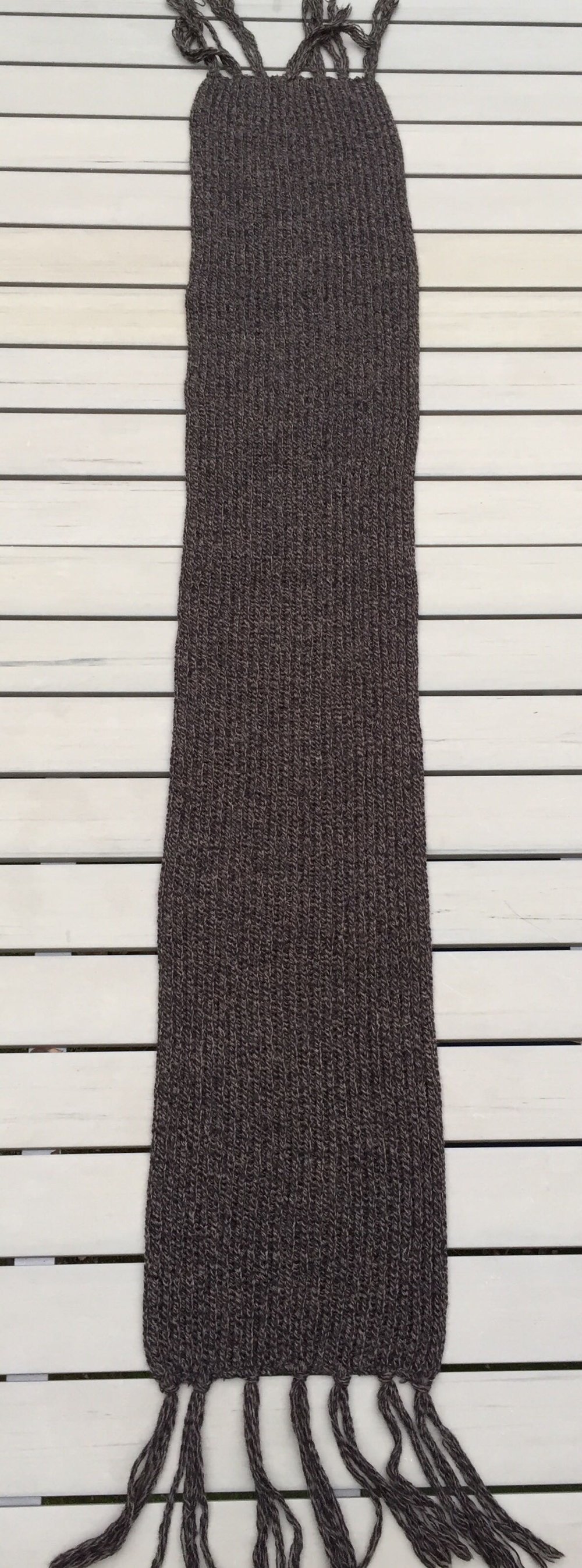 SCHAL Strickschal WOLLSCHAL Patentmuster braun meliert