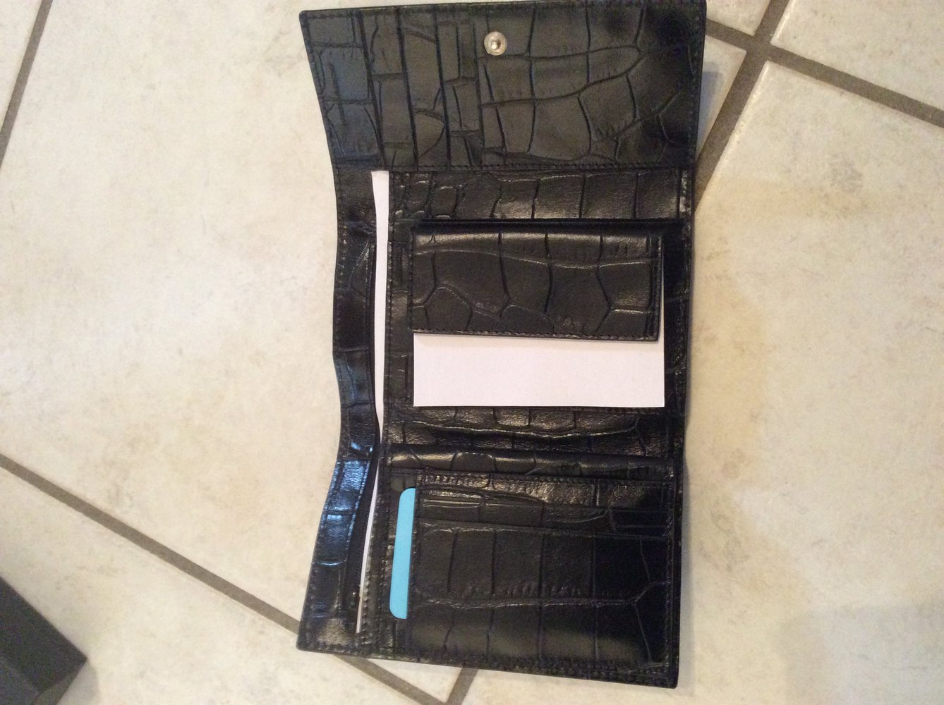 Piquadro Geldbeutel Geldbörse Portemonnaie neu KrokodilLeder Optik Leder schwarz  