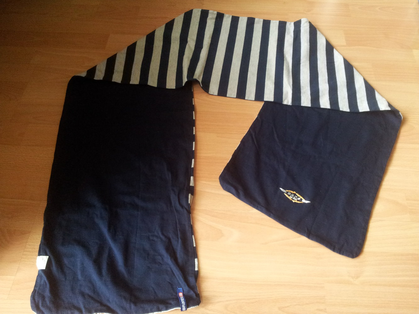 Schal Wendeschal Streifen dunkelblau grau Brands