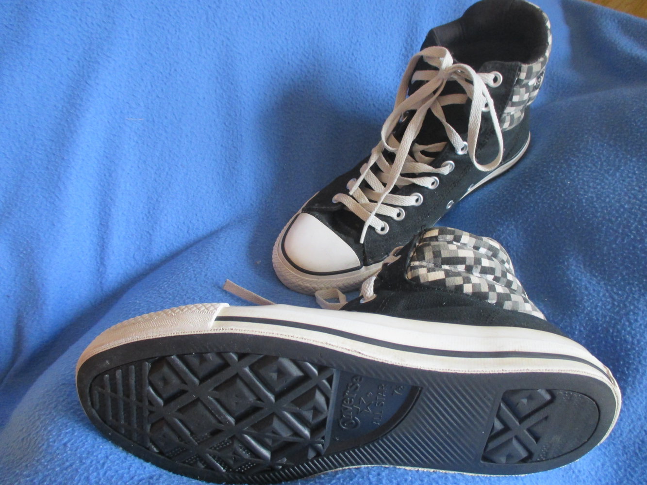 NEUw Damen Herren Chucks Stoff Basket Freizeit Schuhe mit Karos 