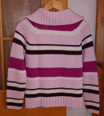 Grobstrick-Cardigan mit Streifen