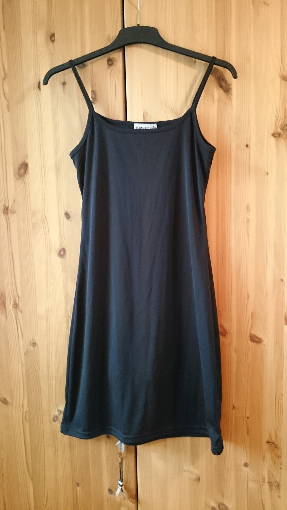 Kleid Spaghettiträger schwarz Gothic