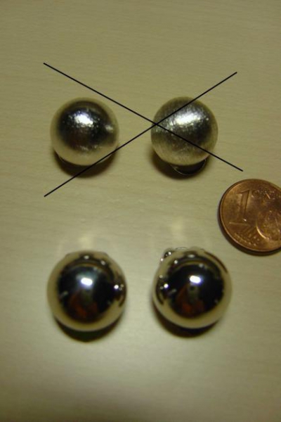 Ohrringe (Clips) aus echtem Silber, (Halb-)Kugeln