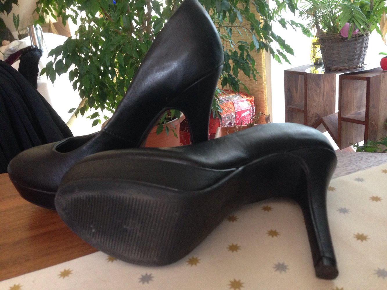 Schwarze Plateau Pumps highheels