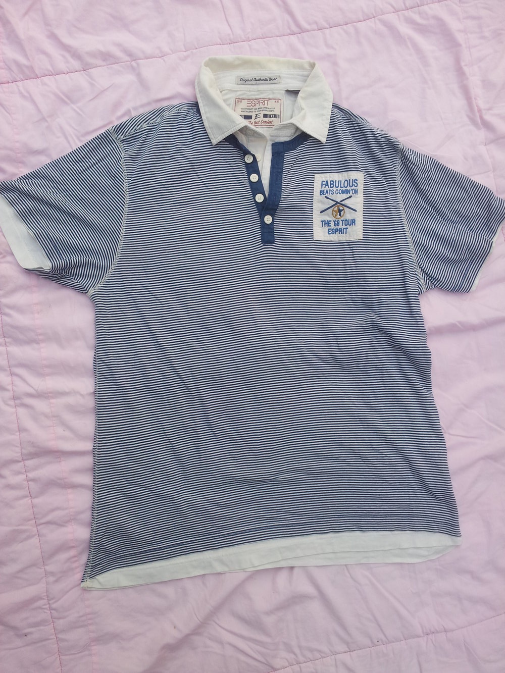 Shirt Esprit Gr. XL maritim weiß blau Streifen 