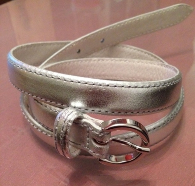 Silberner schmaler Gürtel 