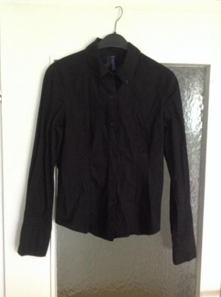 Klassische Bluse in Schwarz Gr. 38