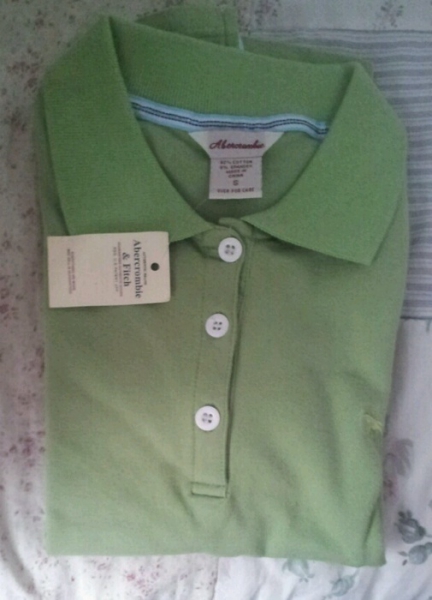 A&F Abercrombie and Fitch Polohemd hellgrün grün Amerika Hemd Polo Hemd brandneu ungetragen