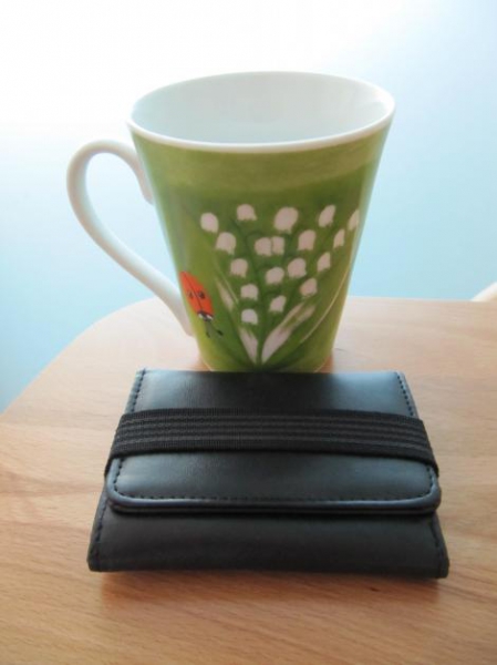 Portemonnaie Kreditkarten Etui schwarz neu mit Gummiband