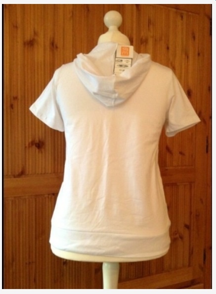 C & A, Kurzarm Umstands Shirt Kapuze, weiß, Größe 44/46, top!, ungetragen