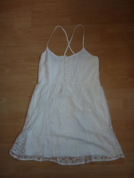 Abercrombie A&F Kleid Größe L weiß Spitze 