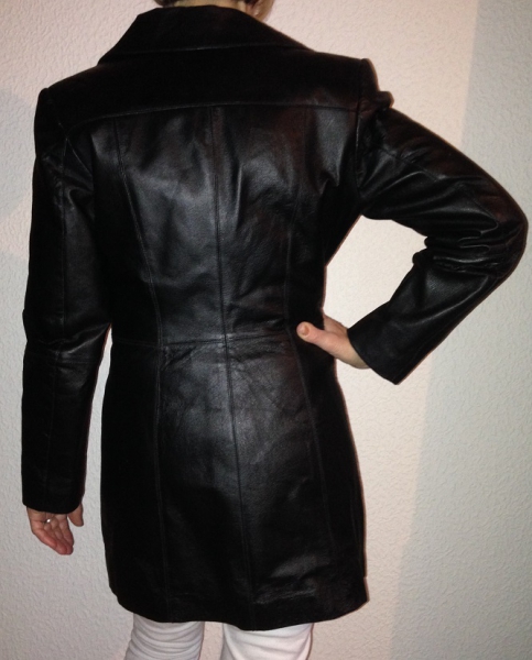 Gehrock in schwarzem Glattleder! Fifth Avenue Qualität in sexy Zeitlosigkeit!