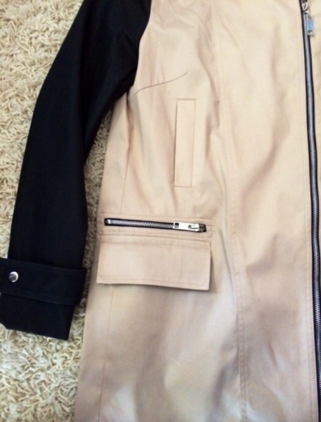 Mantel mit Lederimitat ärmel