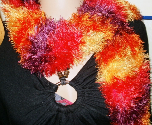 Schal, Fransenschal, Wolle, regenbogenfarben, Handarbeit!