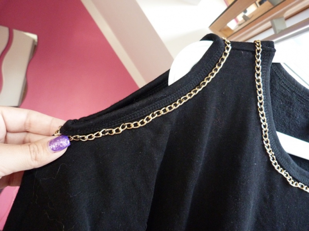 Schwarzer Pullover Oversize Gold