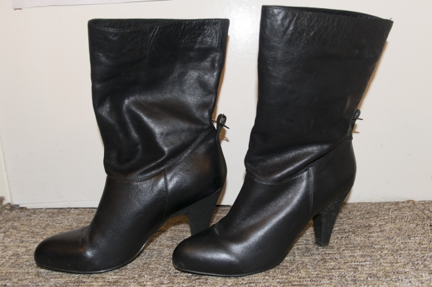 Schwarze Buffalo Stiefeletten zum Umkrempeln