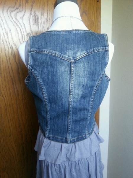 Jeansweste Kurzweste Taille usedlook Gr.38