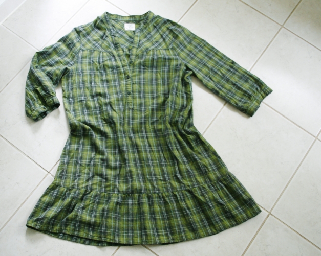 Kleid Hemdkleid grünkariert / H&M