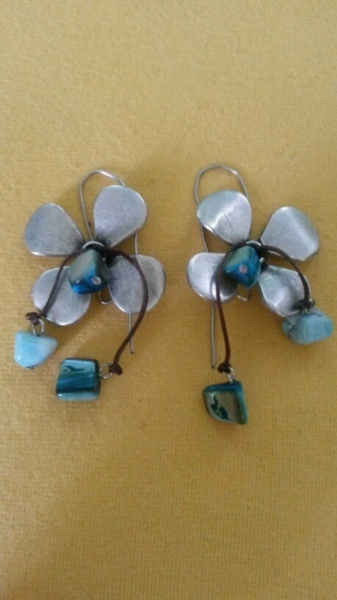 Modische Ohrringe Kleeblatt Türkis aus Griechenland