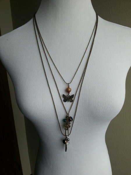 Lange Esprit Modeschmuck Kette Schmetterling Hippie-Style