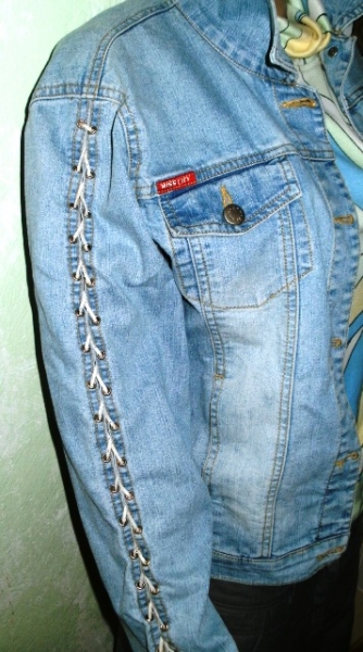 Jeansjacke, Sommer mit Kordeln, hellblau