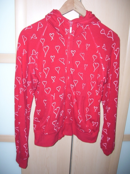 süße herzchenjacke gr.m sweatjacke kaputzenjacke hoodie hoody von only