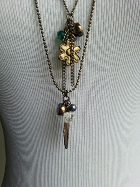 Lange Esprit Modeschmuck Kette Schmetterling Hippie-Style